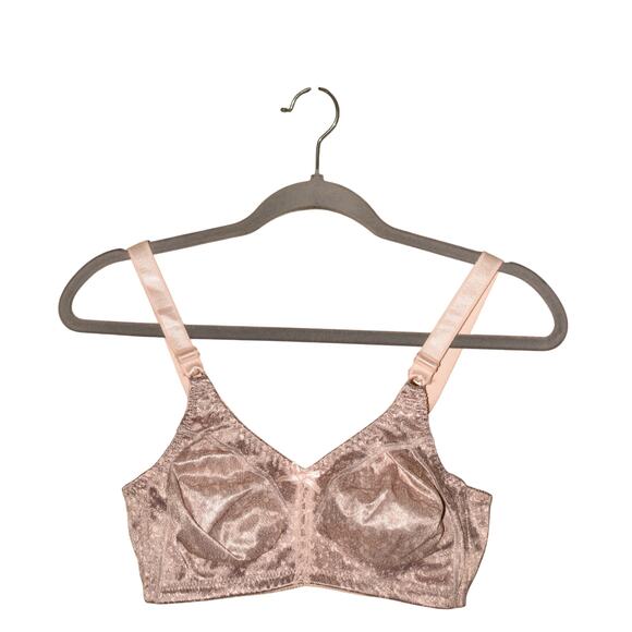 BALI NEW $44 Double Support Lace Wireless Bra Pink Chic Lace Print 34D - Picture 1 of 3